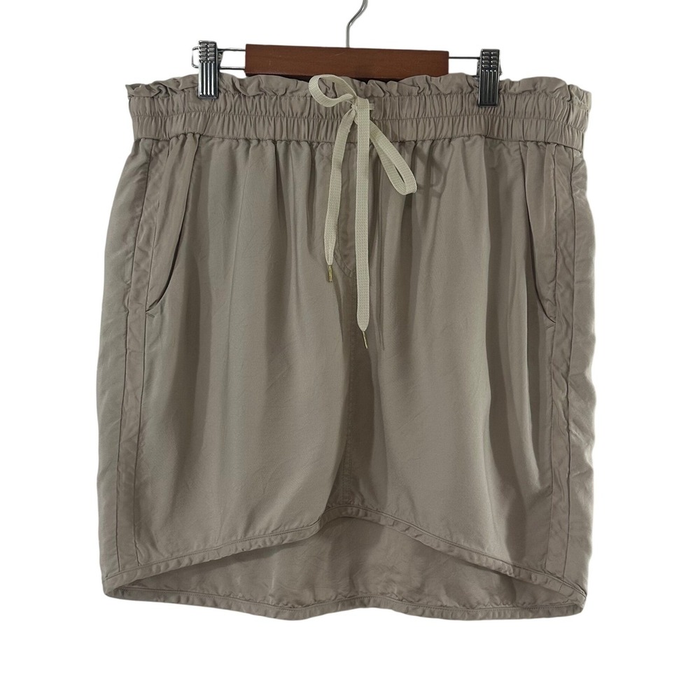 Leifnotes Anthropologie Khaki Tan Paperbag Waist Drawstring Mini‎ Skirt Medium